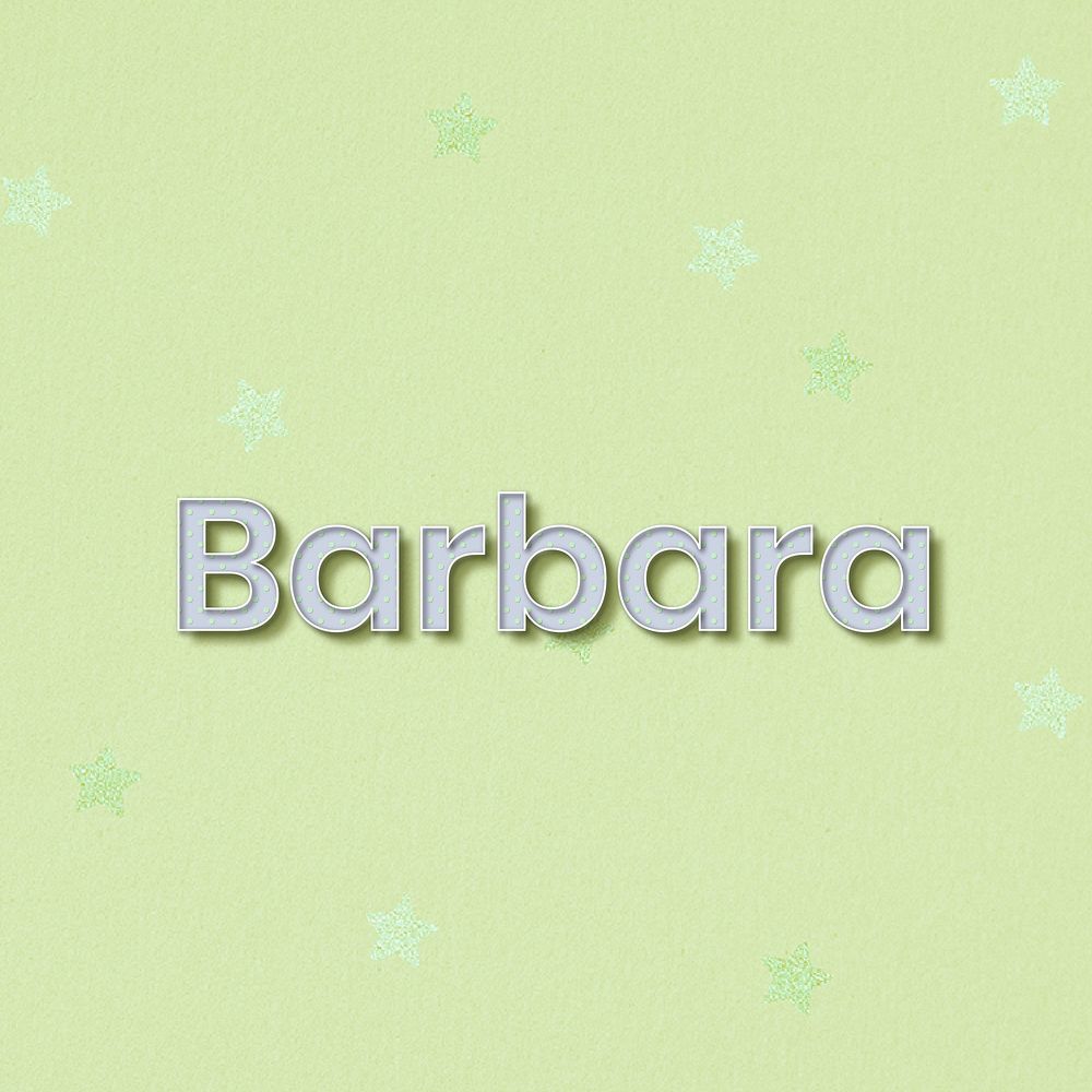 Polka dot Barbara name typography