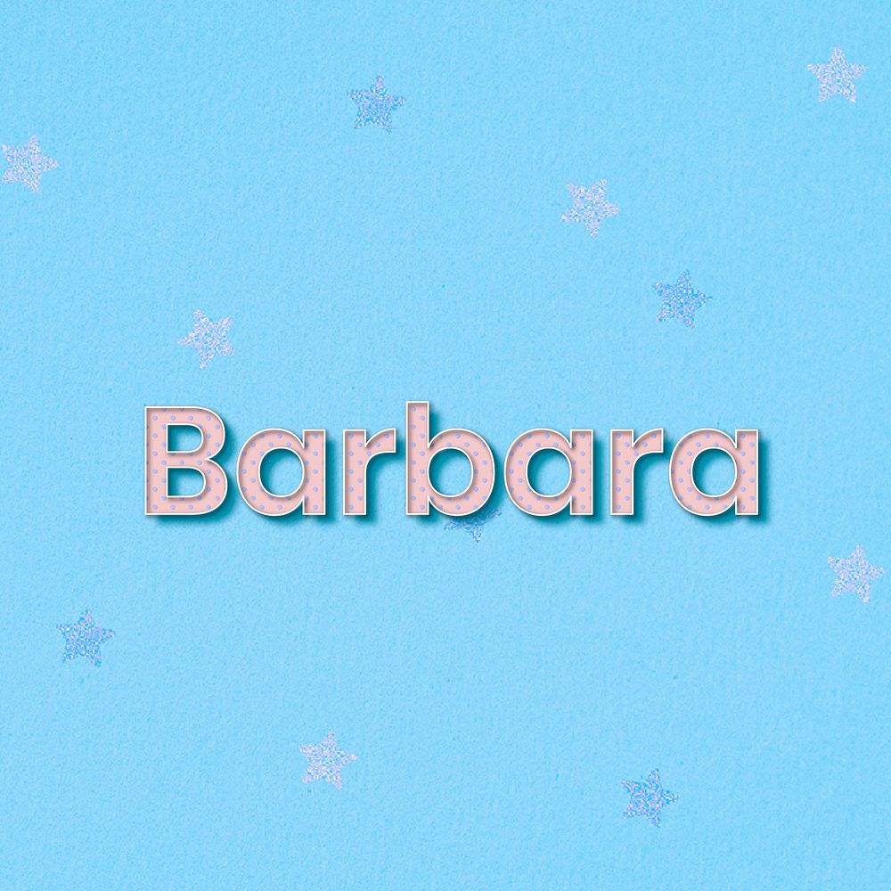 Barbara female name typography text