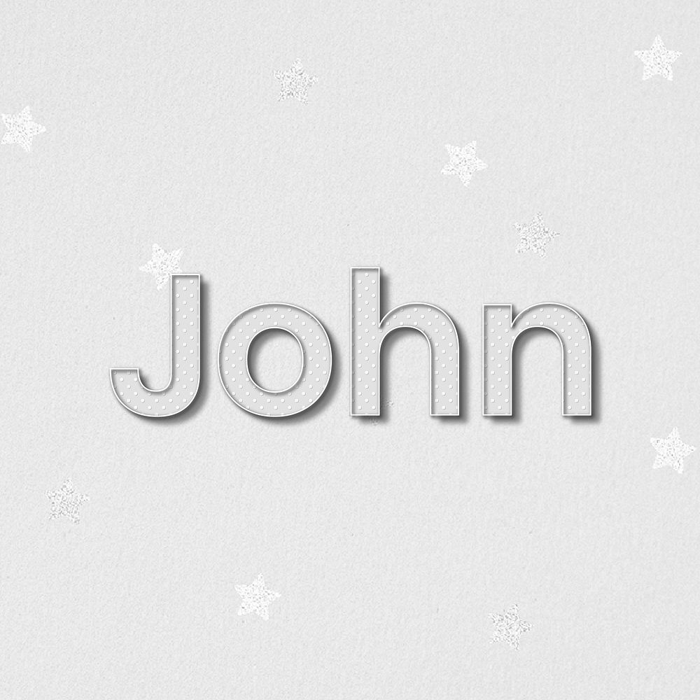 John male name lettering typography