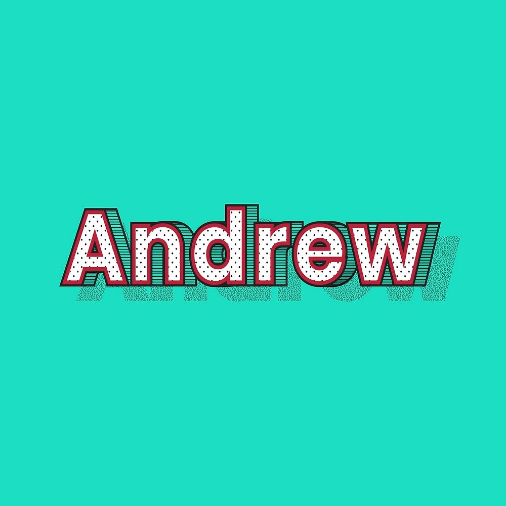 Polka dot Andrew name text retro typography