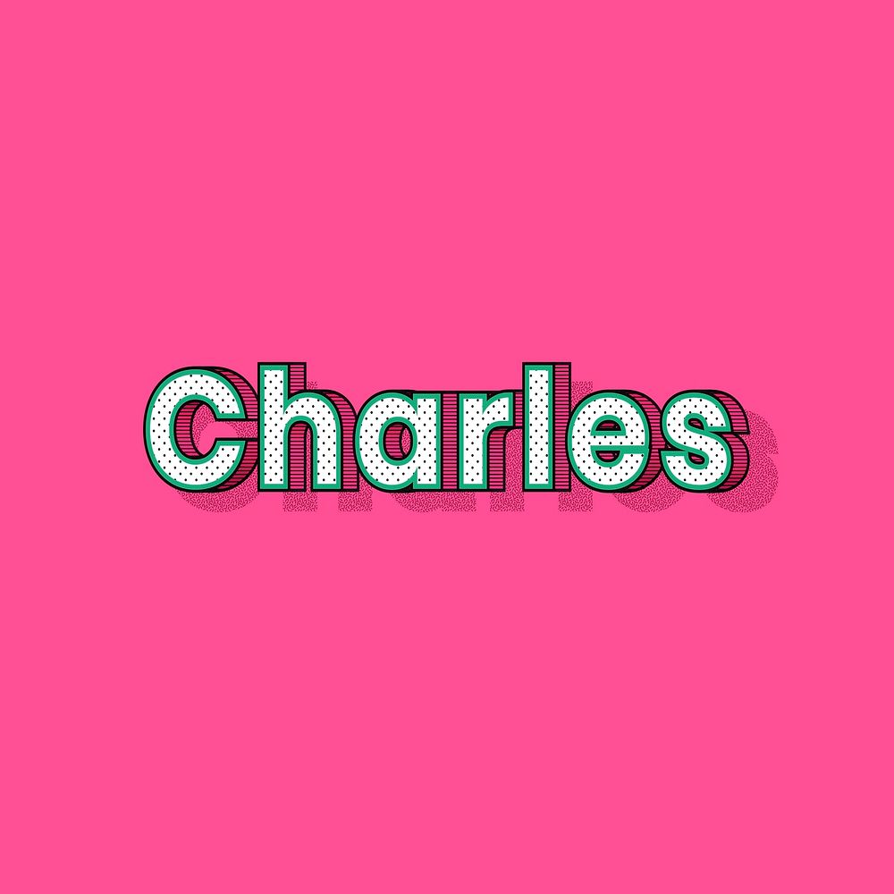 Charles male name typography lettering