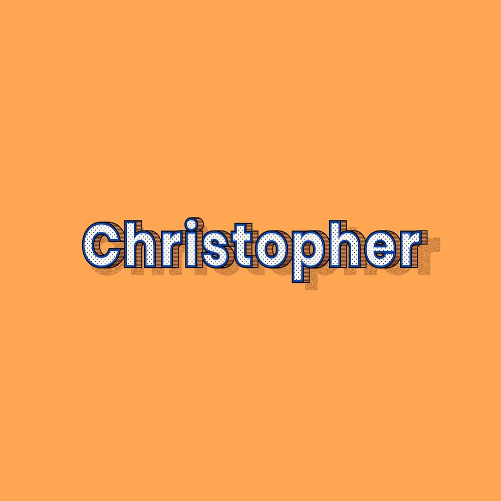 Christopher male name typography lettering