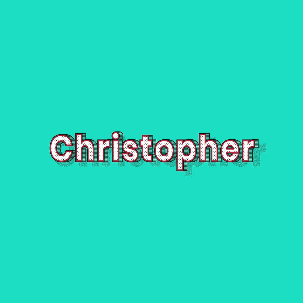Polka dot Christopher name text retro typography
