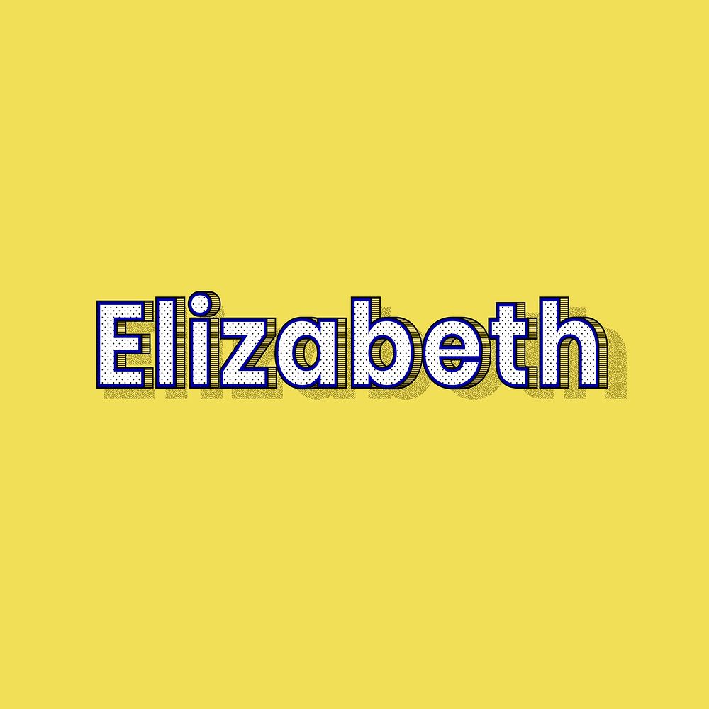 Elizabeth female name typography text