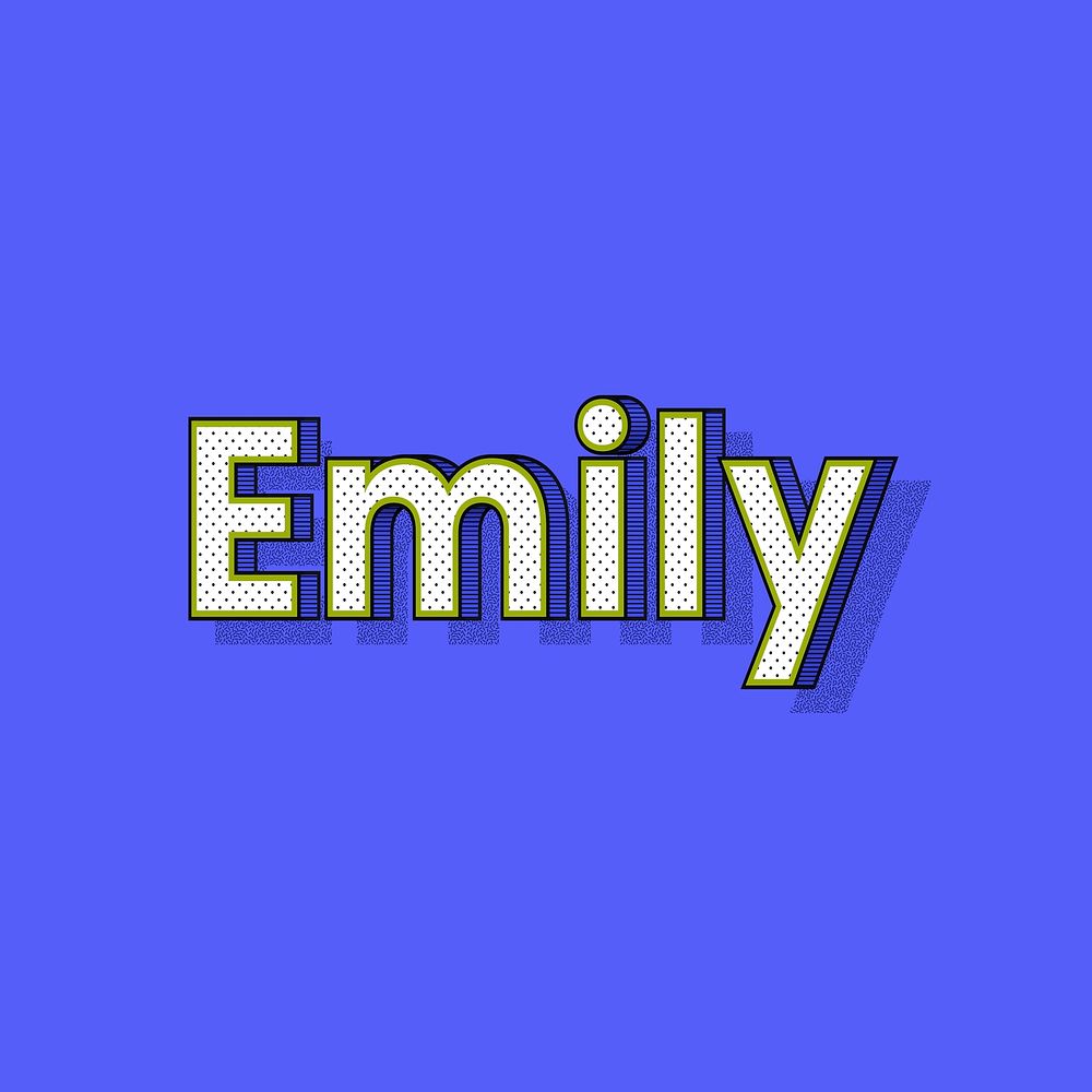 Emily female name typography text