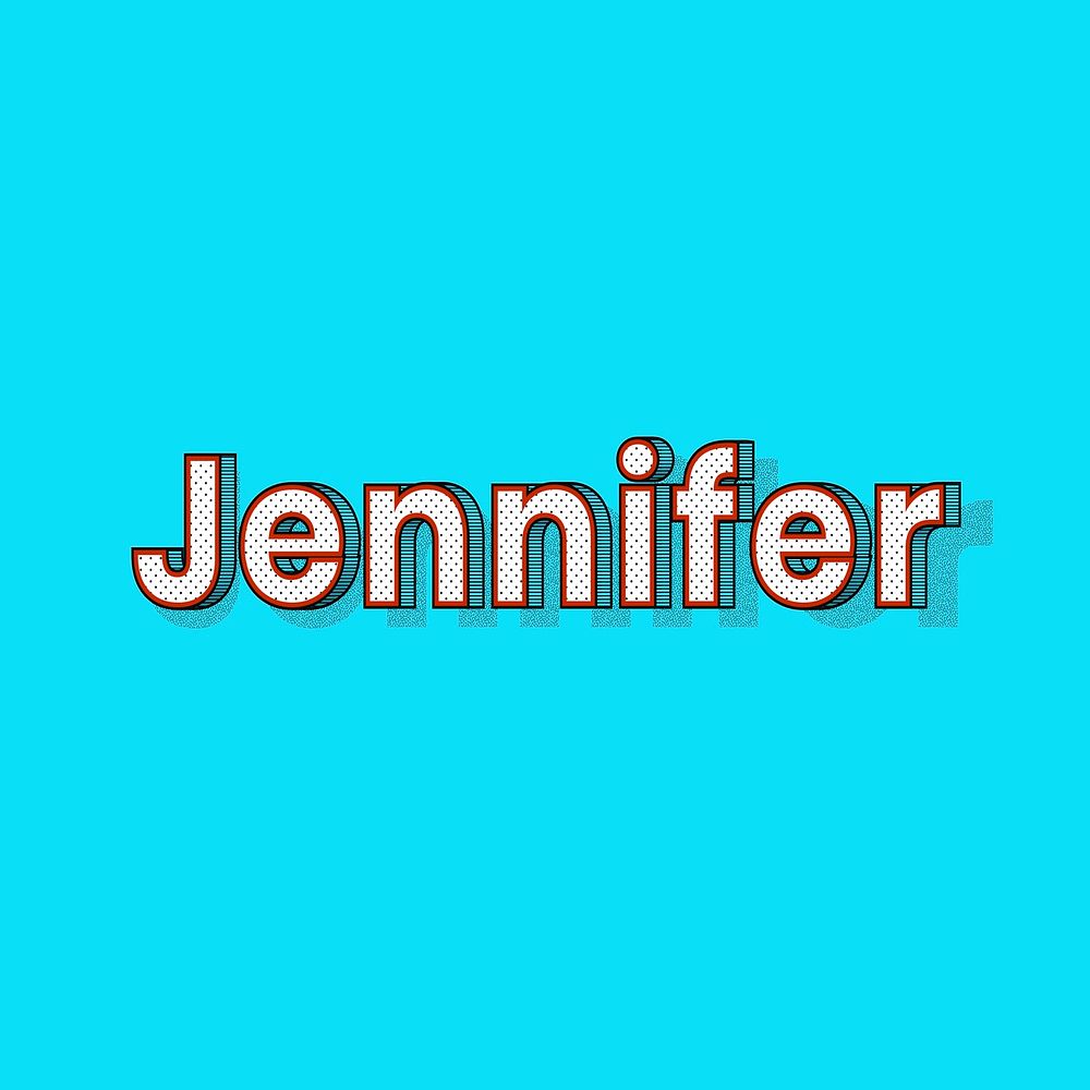 Jennifer female name typography text