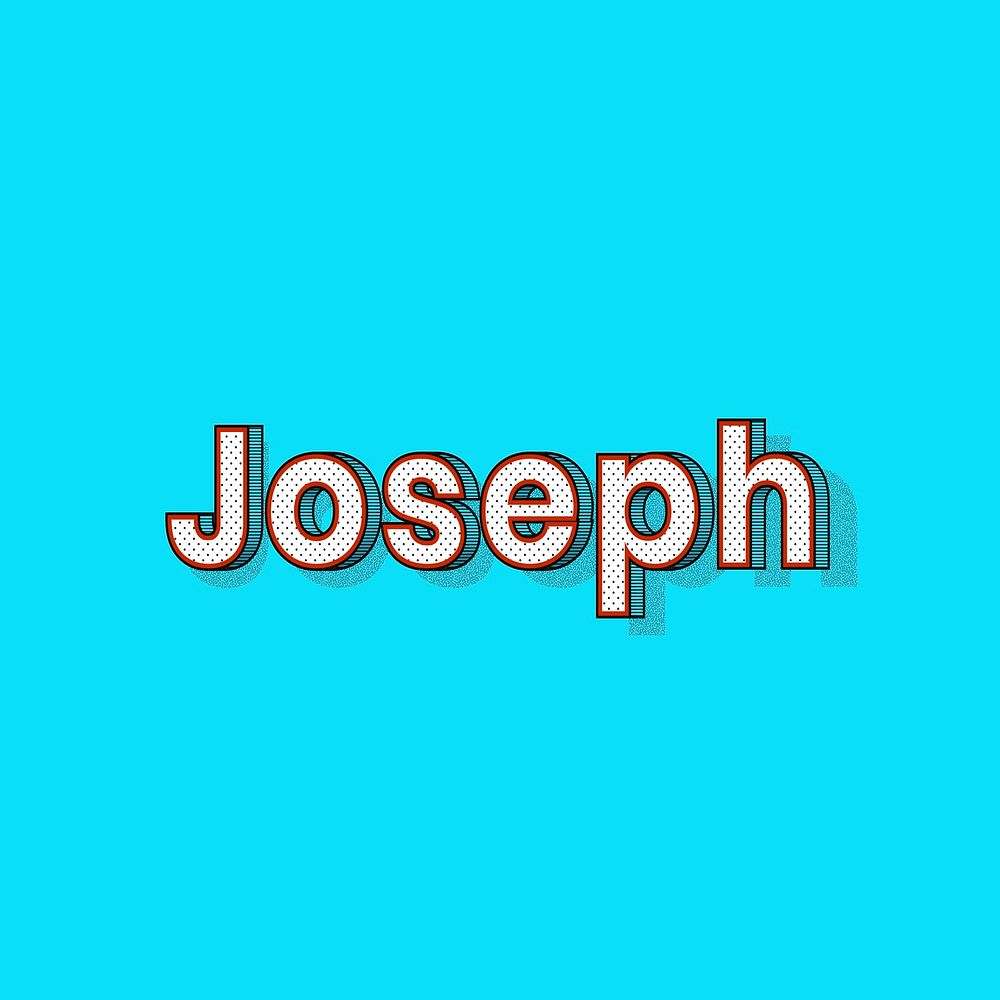 Joseph male name typography text