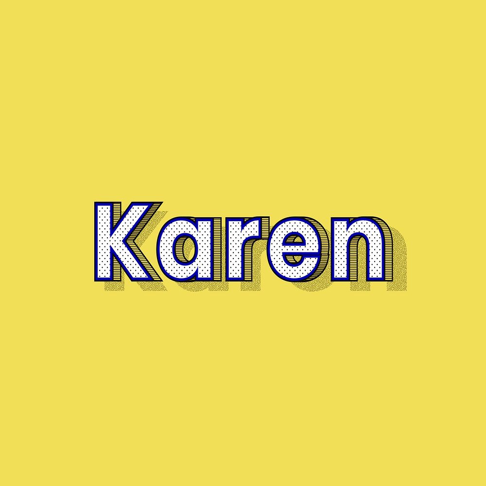 Karen female name typography text