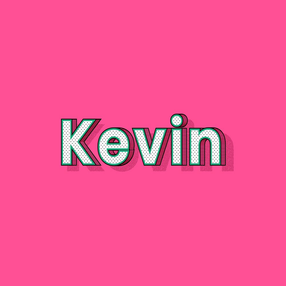 Kevin male name typography text