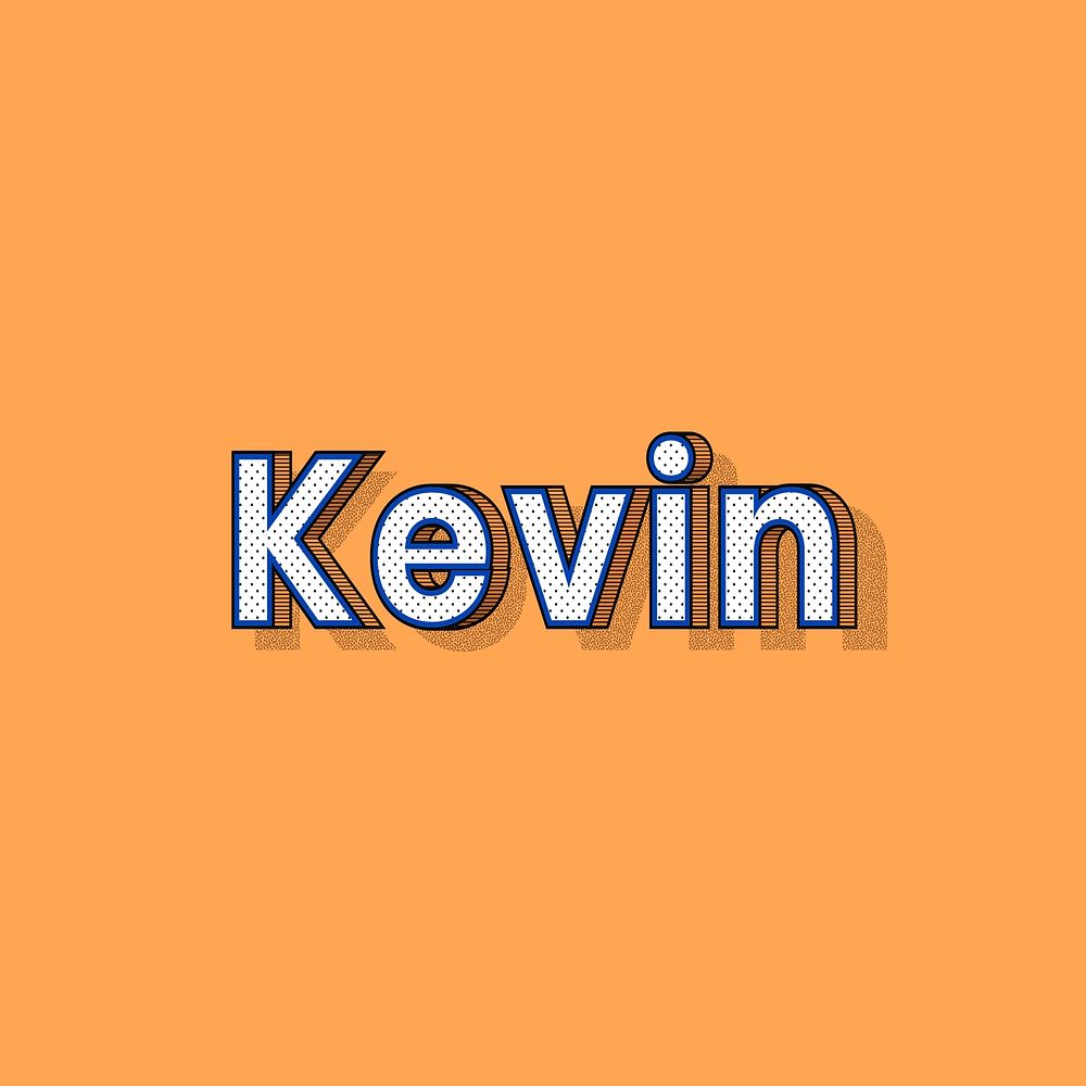 Kevin male name typography text