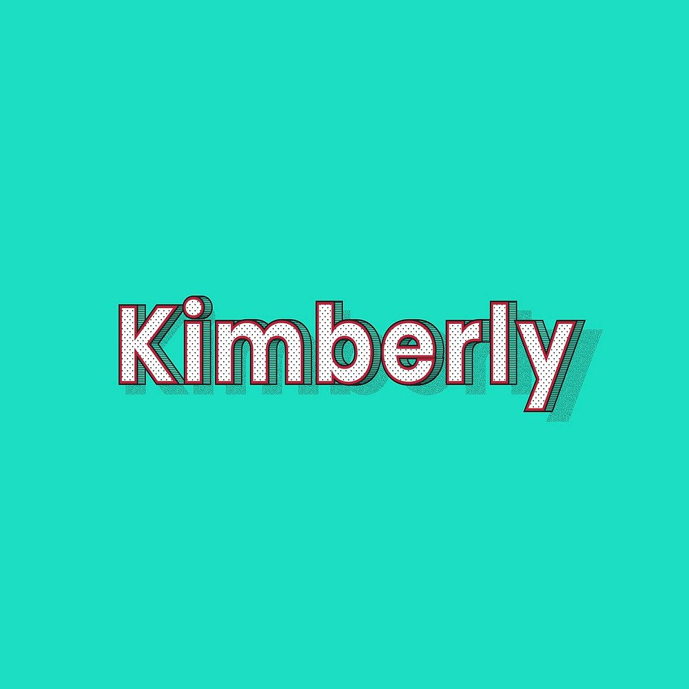 Female name Kimberly typography lettering