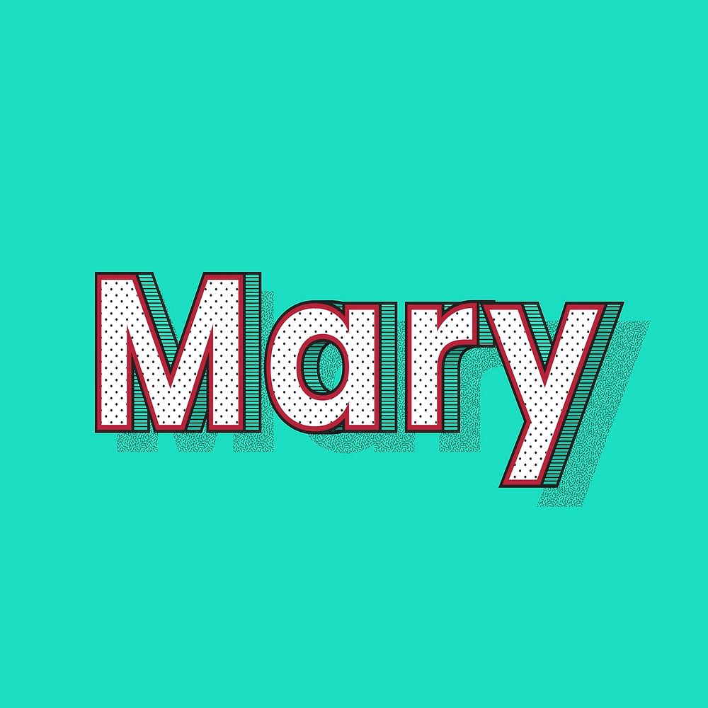 Mary female name typography text