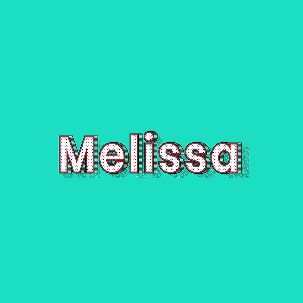 Melissa female name typography lettering