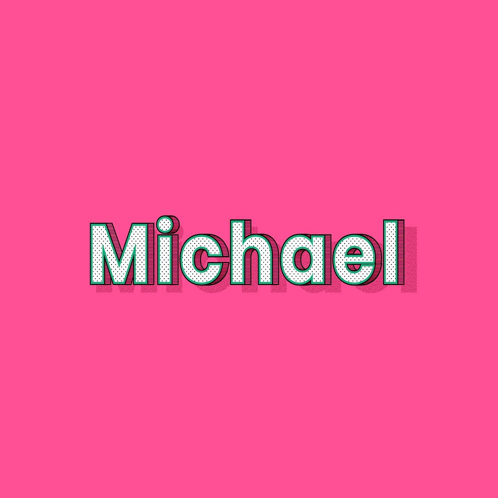 Male name Michael typography lettering