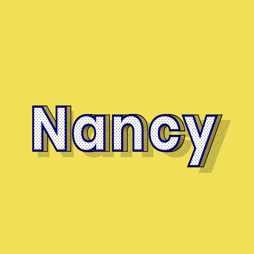 Nancy female name typography text