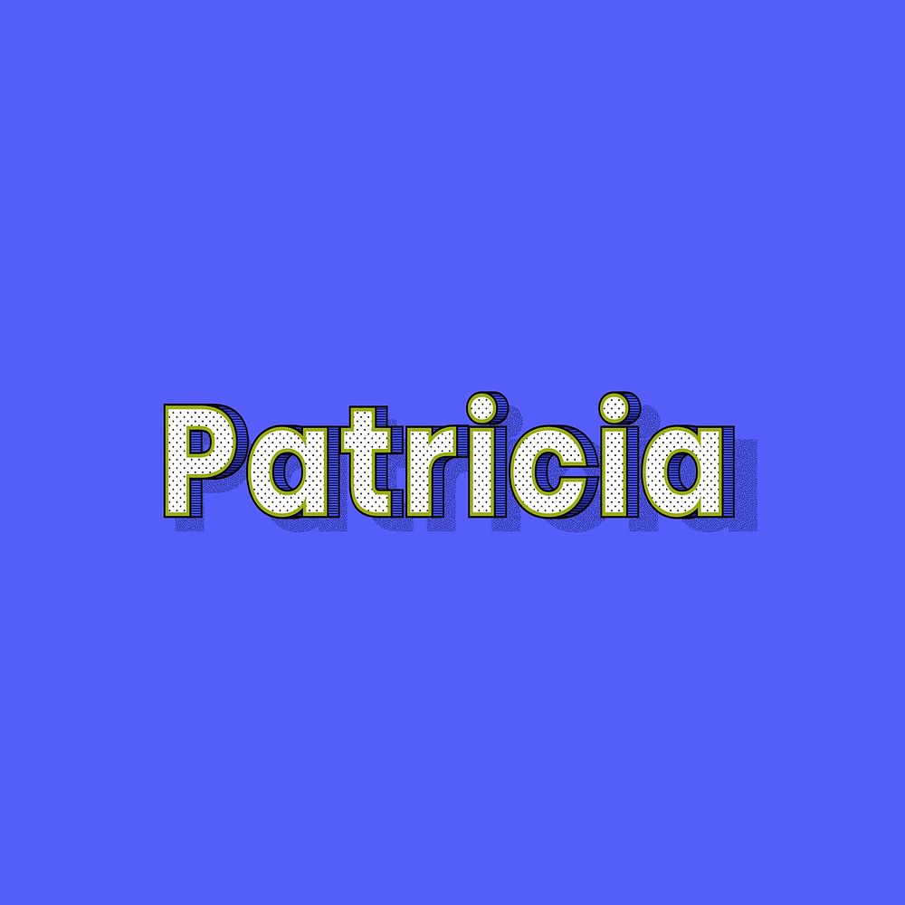 Female name Patricia typography lettering
