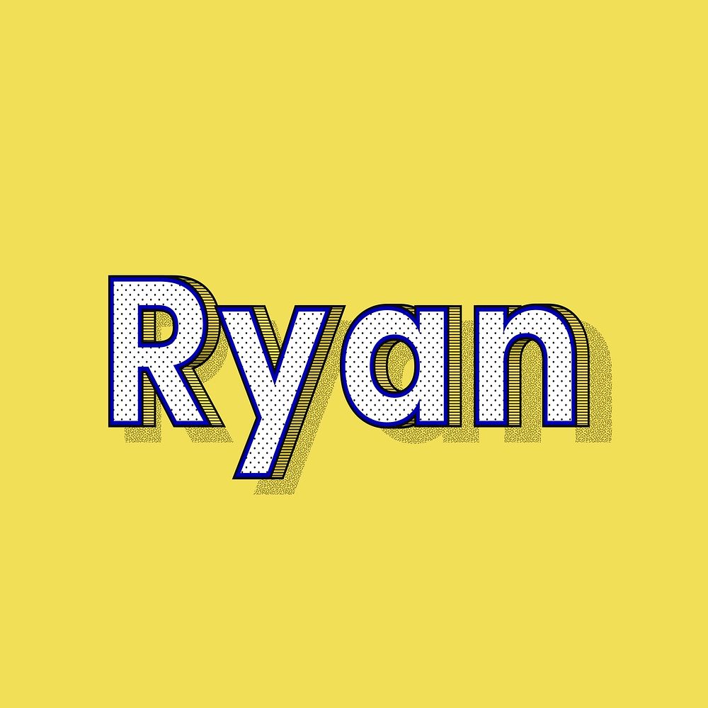 Ryan male name typography text