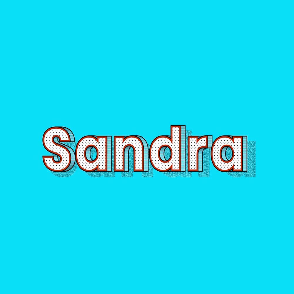 Sandra female name typography text