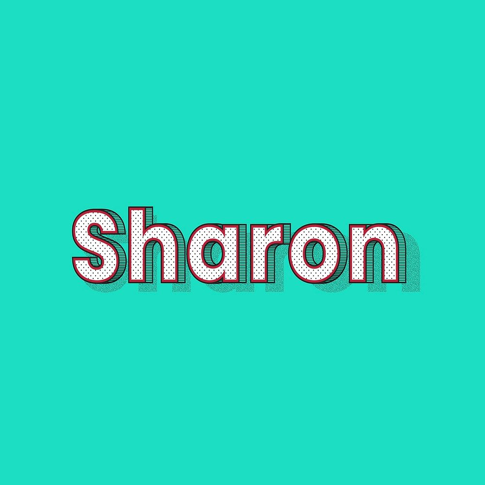 Female name Sharon typography lettering