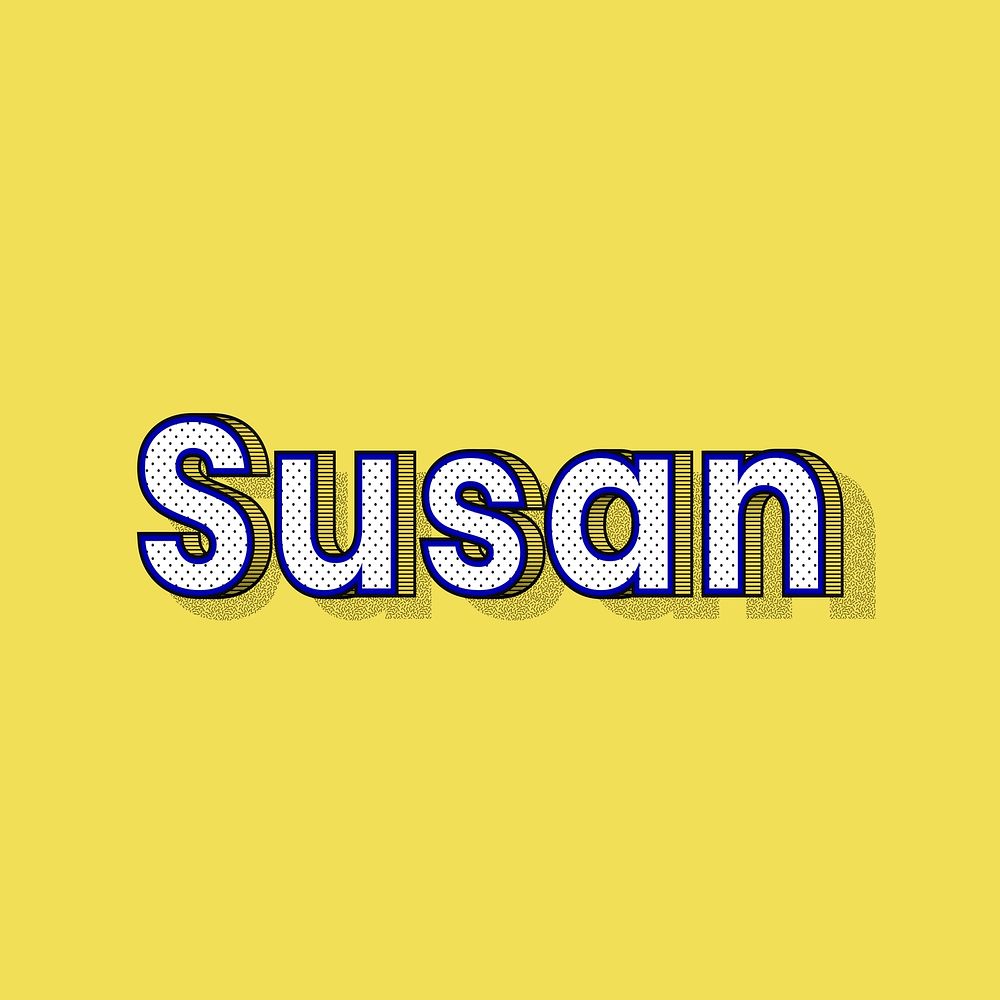 Susan female name typography text
