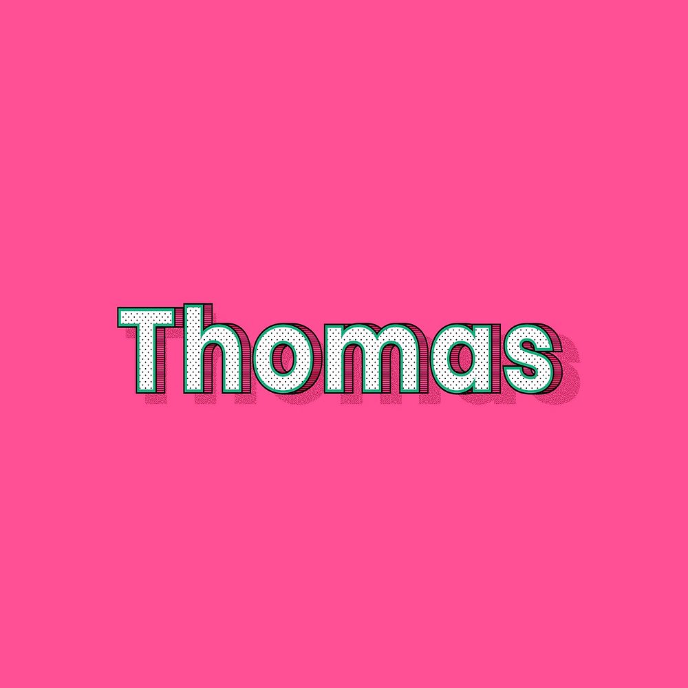 Polka dot Thomas name text retro typography