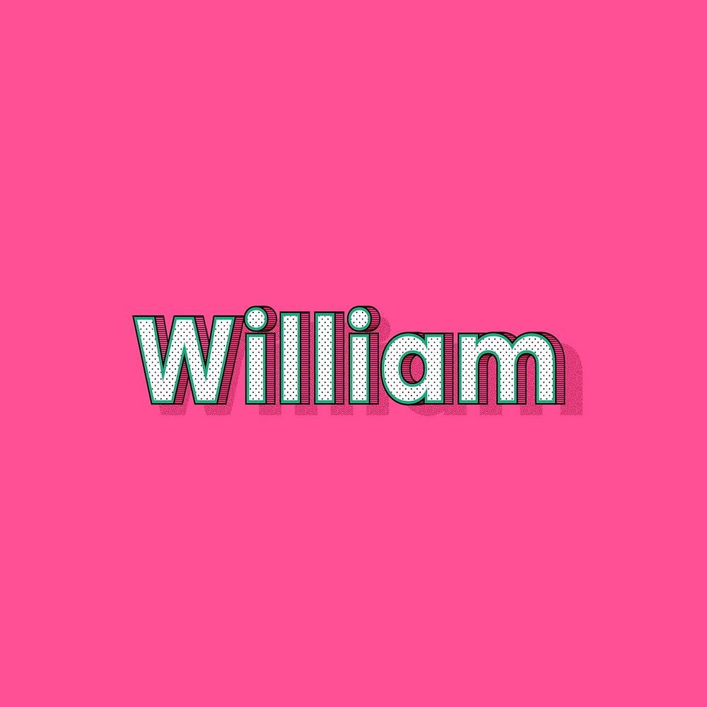 William male name typography lettering