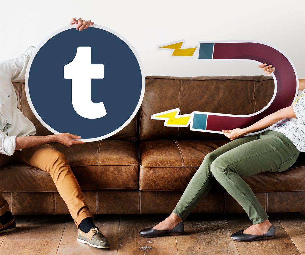 People holding a Tumblr icon