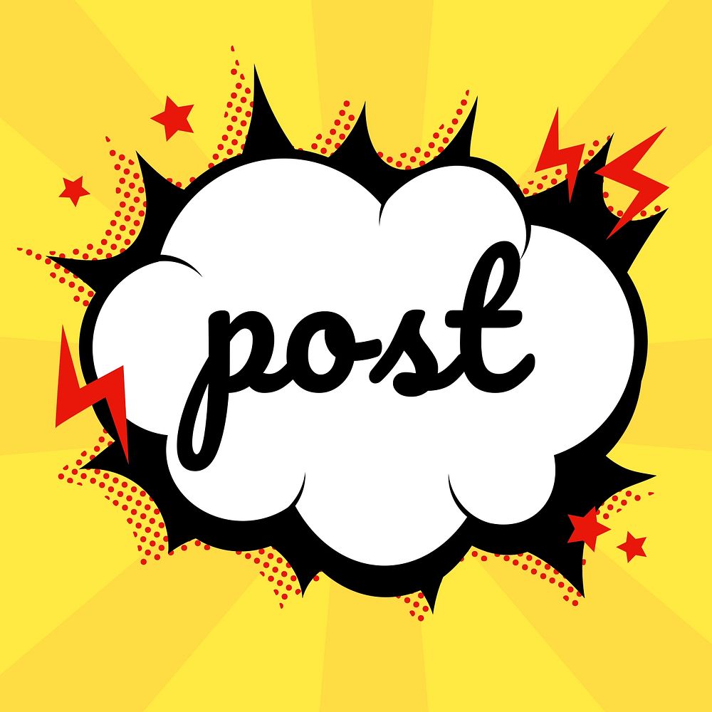 Post word comic speech bubble calligraphy clipart