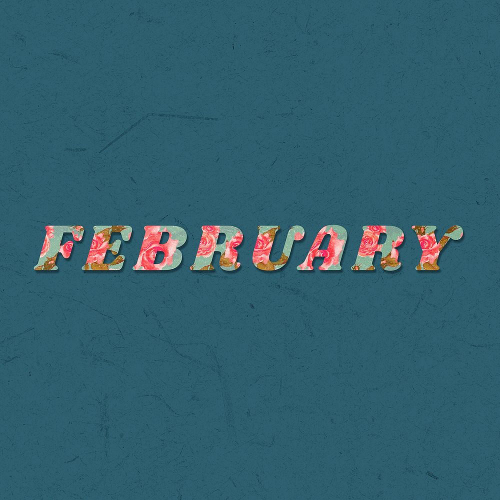 Colorful February month text