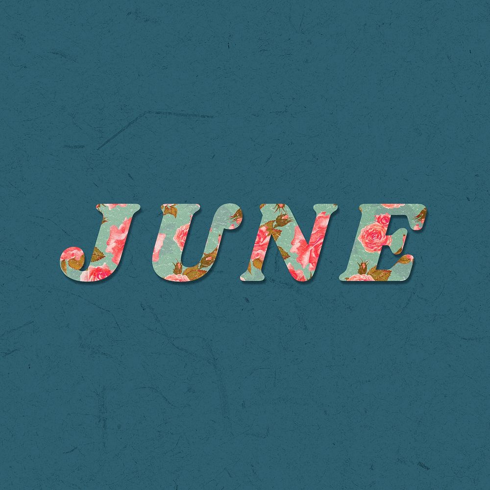 June word retro floral typography