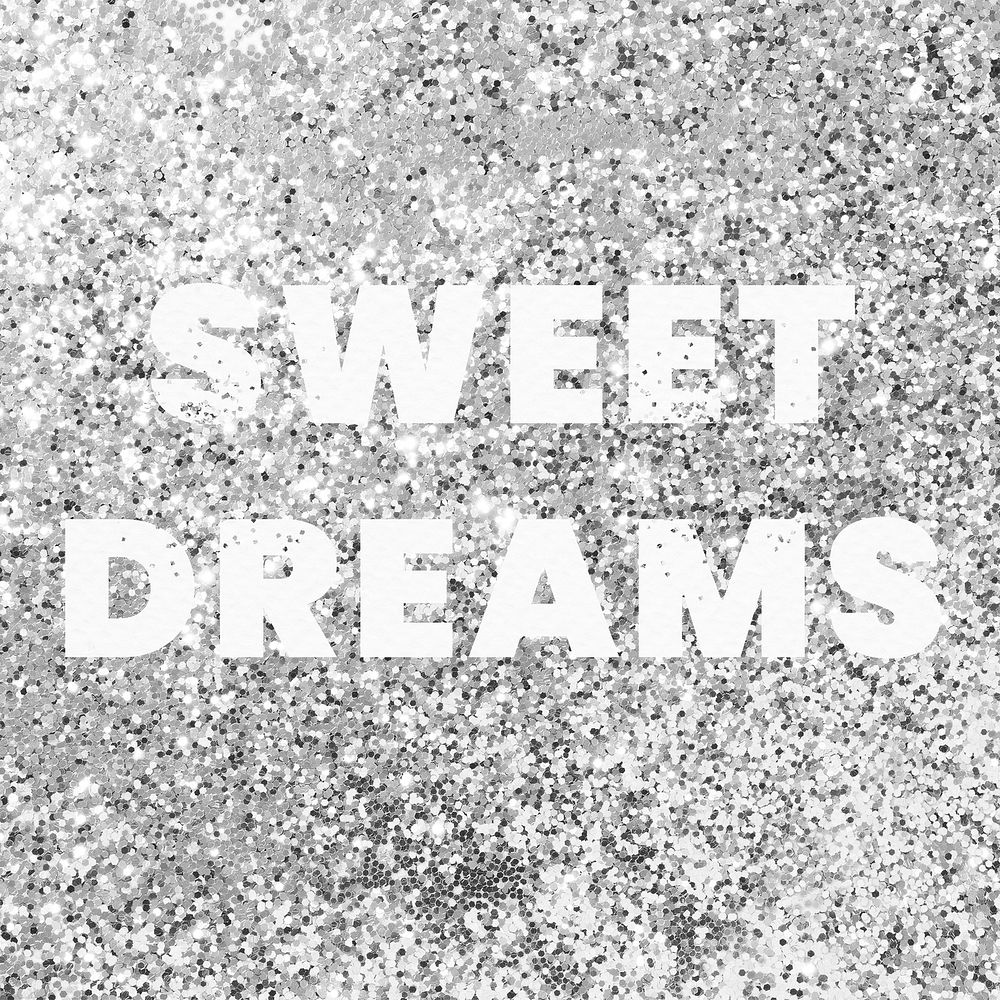 Sweet dreams glittery bedtime typography