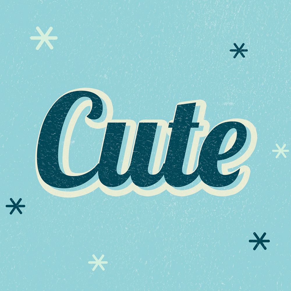 Cute text dreamy vintage star typography