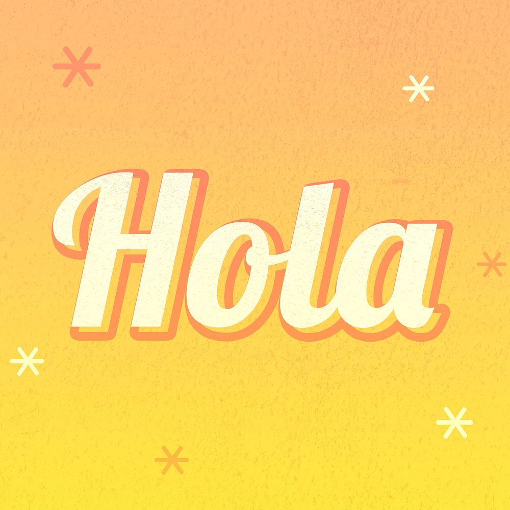 Hola word orange gradient text