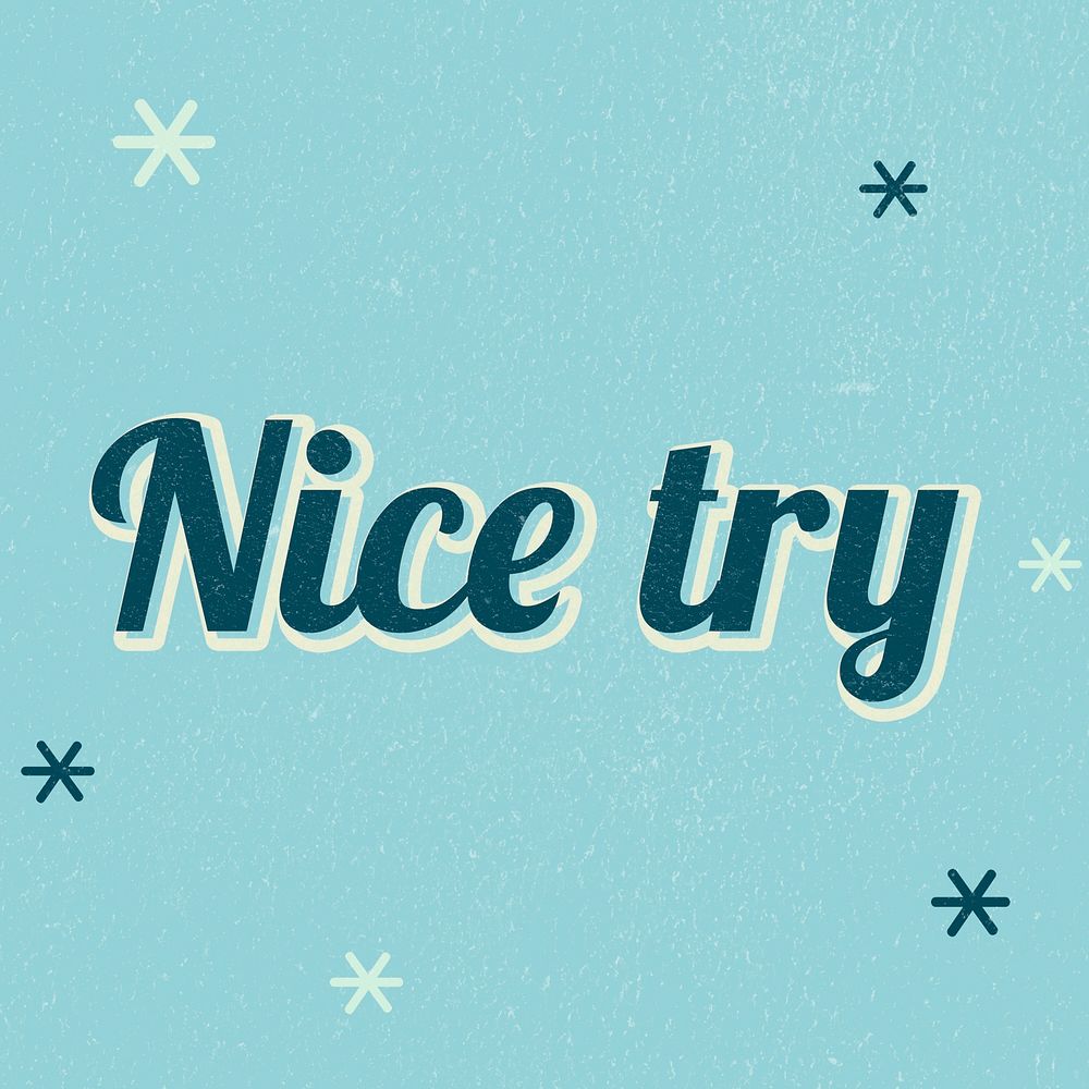 Nice try text magical star feminine typography