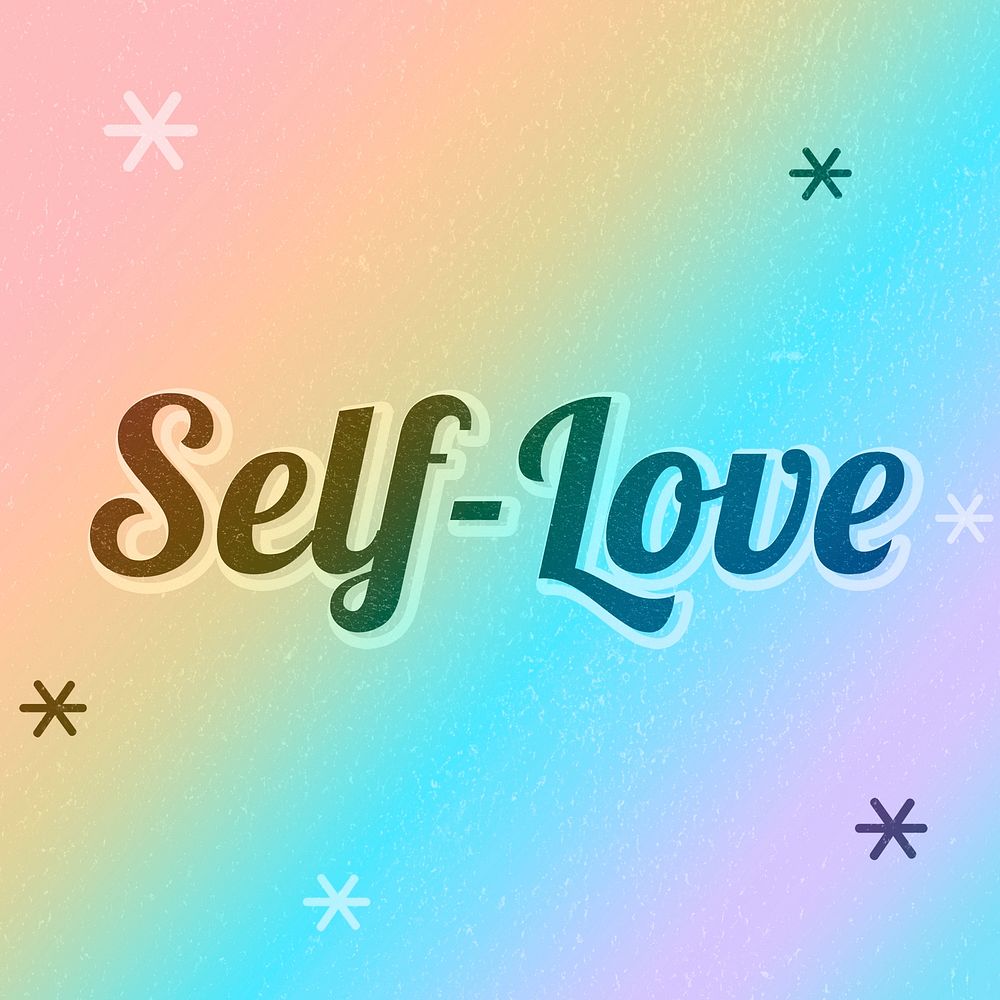 Self-love word lgbt pattern word illustration
