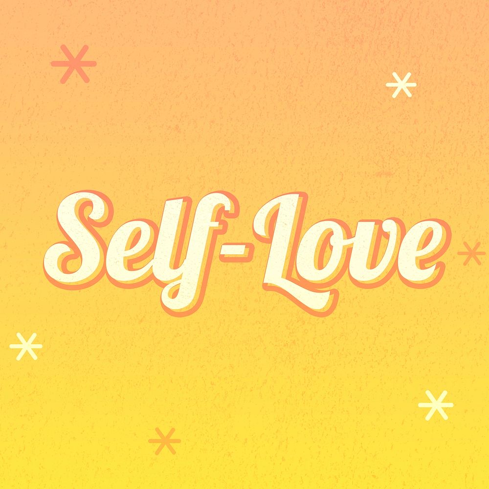 Self-love text dreamy vintage star typography