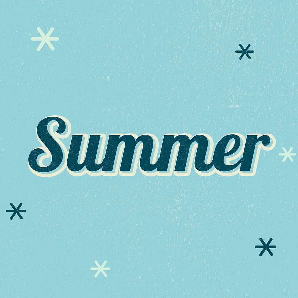 Summer text dreamy vintage star typography