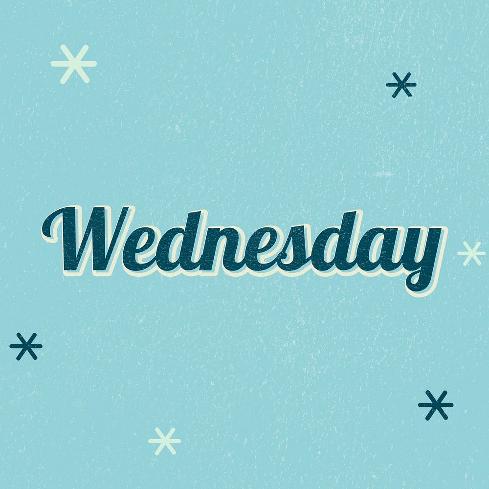 Wednesday text vintage blue pastel typography