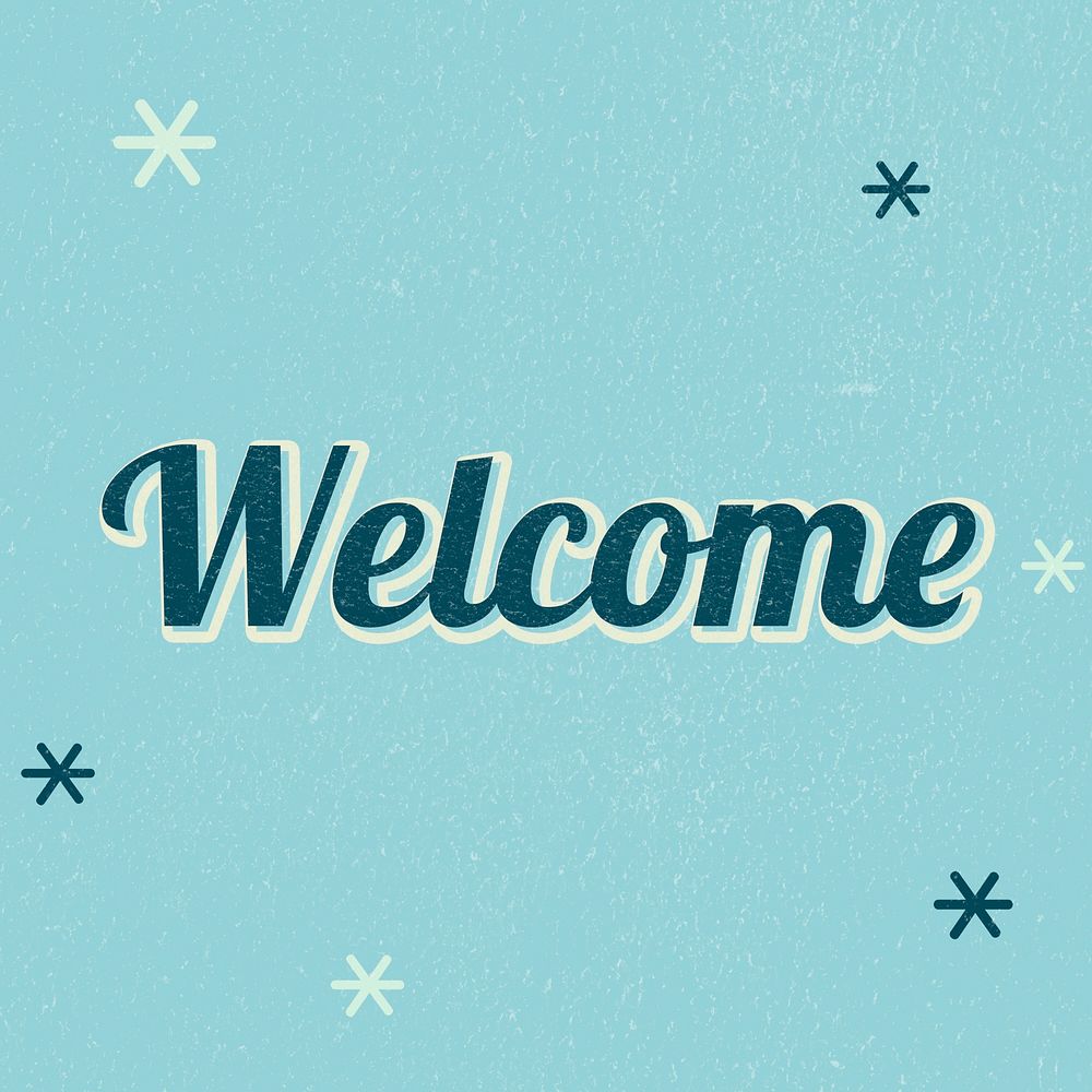 Welcome text magical star feminine typography