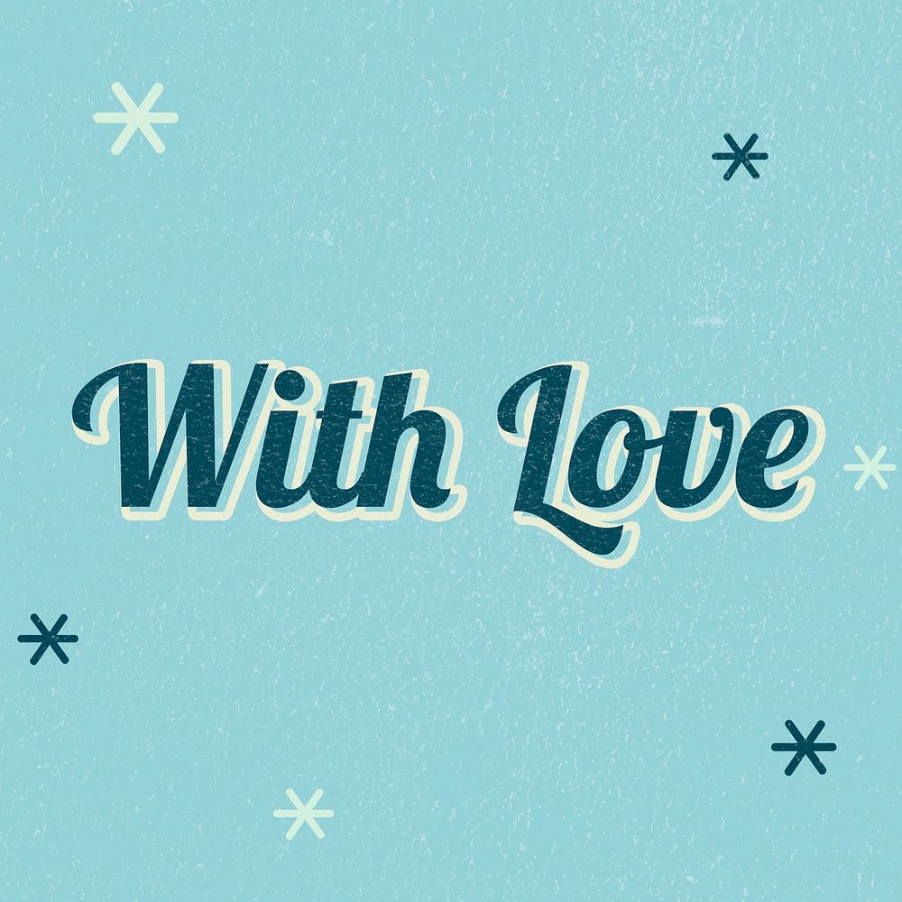 With love word star patterned typography