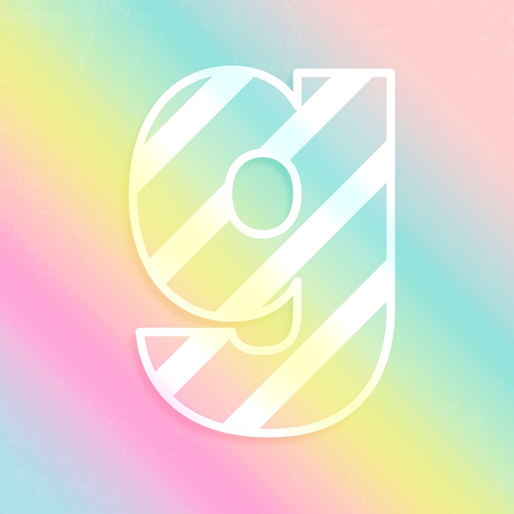 Psd letter g rainbow gradient