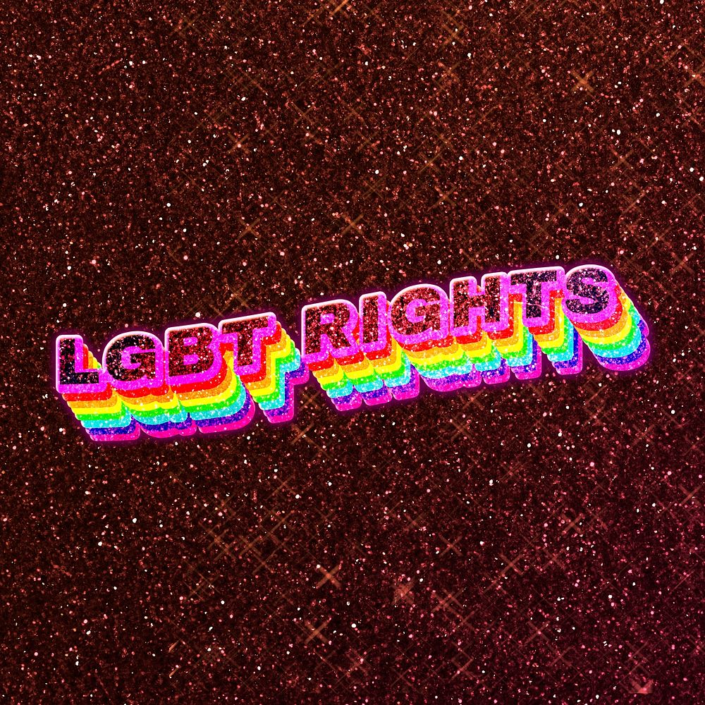 LGBT rights word 3d effect typeface rainbow lgbt pattern