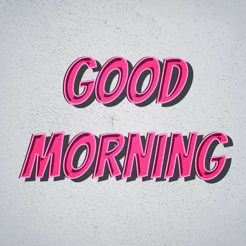 Good morning comic retro typography illustration