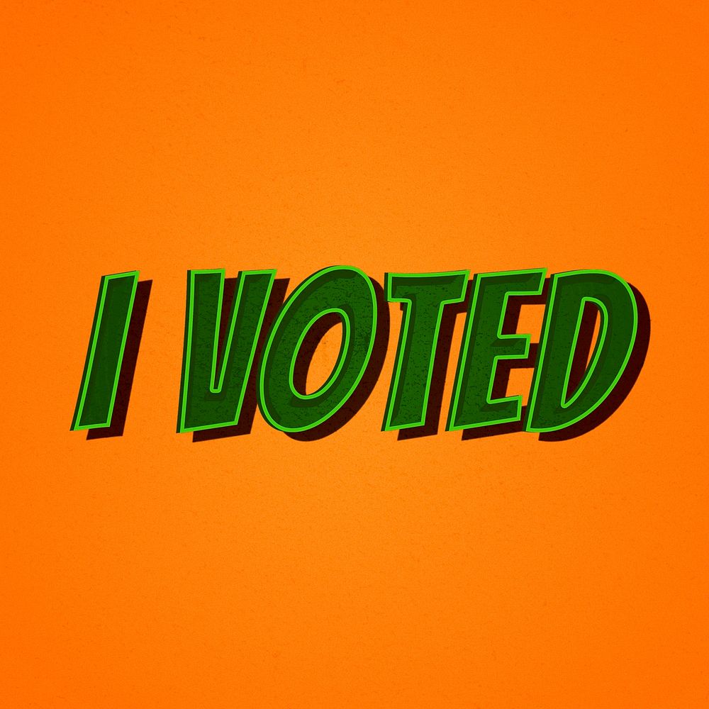 I voted message retro font style illustration