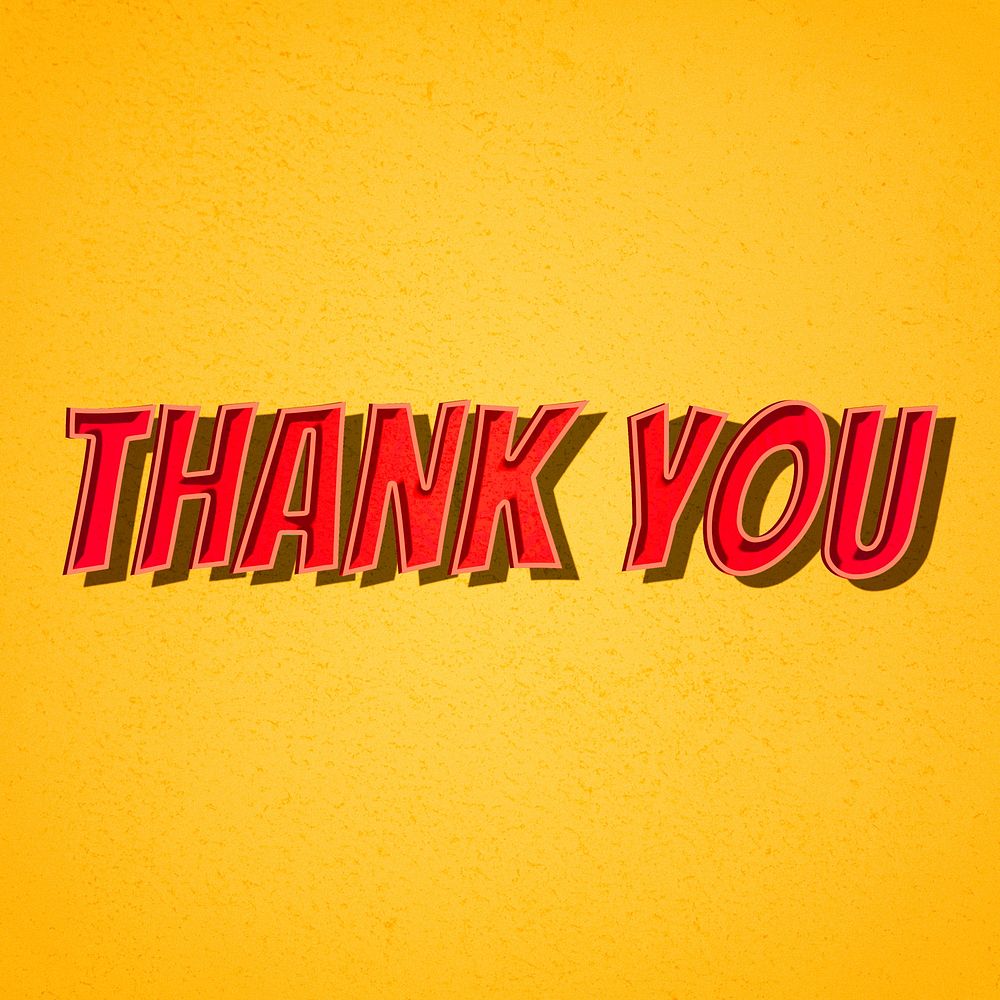 Thank you retro typography illustration | Free Photo - rawpixel