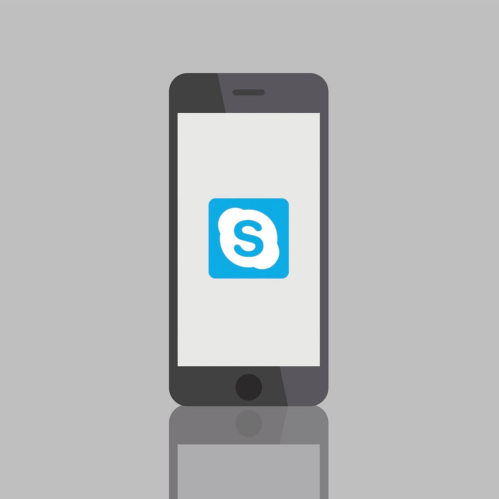Skype logo showing on a phone. BANGKOK, THAILAND, 1 NOV 2018.