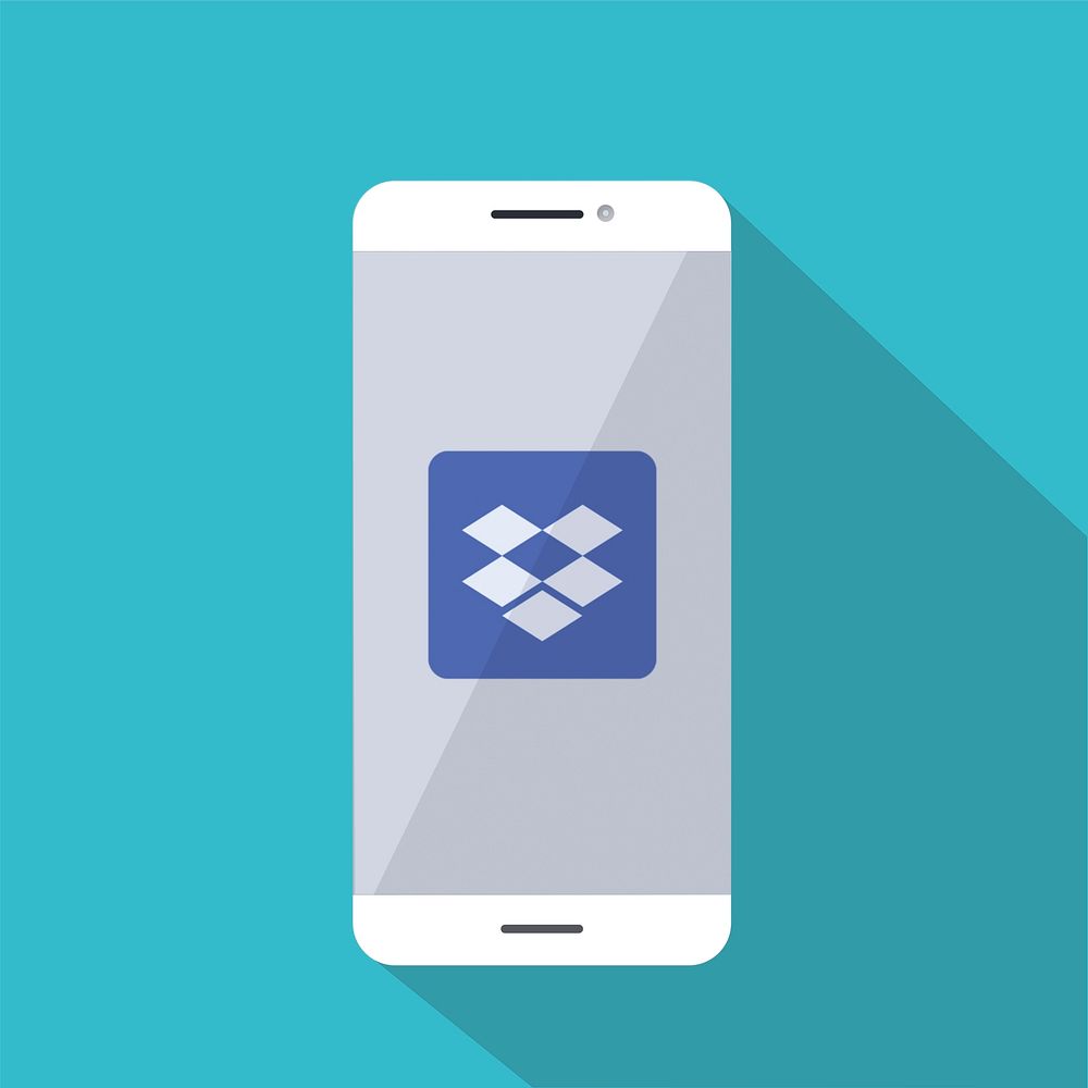 Dropbox application on a mobile phone screen