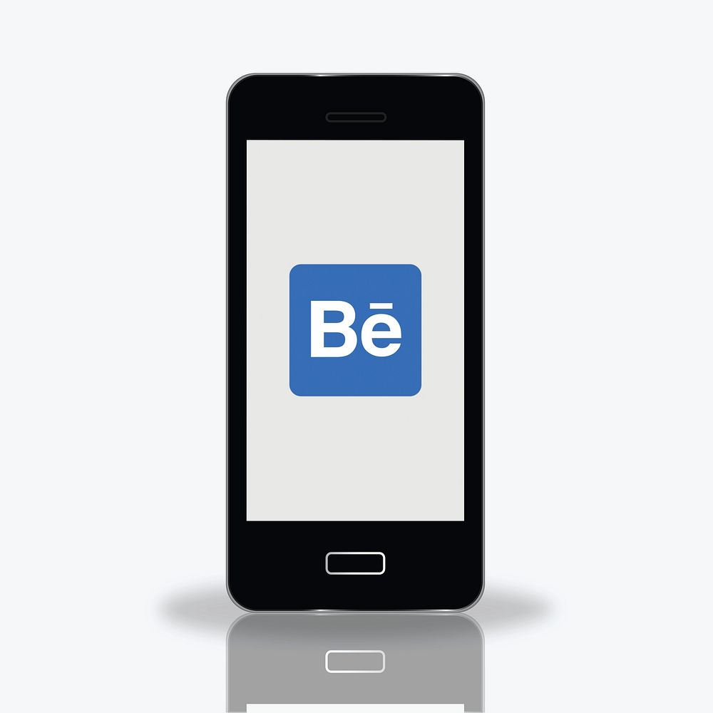 Behance logo showing on a mobile phone. BANGKOK, THAILAND, 1 NOV 2018.