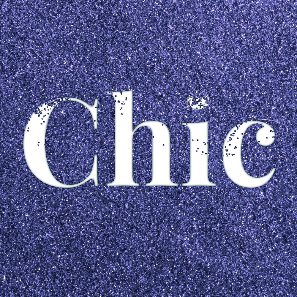 Glitter text chic dark blue sparkle font lettering