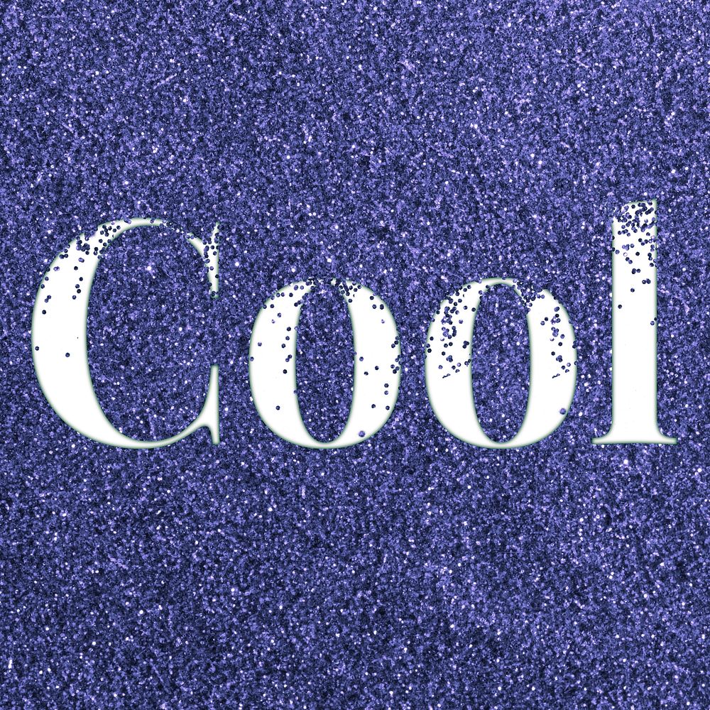 Glitter text cool dark blue sparkle font lettering